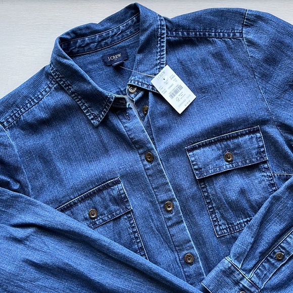 J.Crew Mercantile denim shirt dress NWT size 12 - Picture 5 of 6